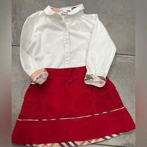 Burberry set, skirt & shirt